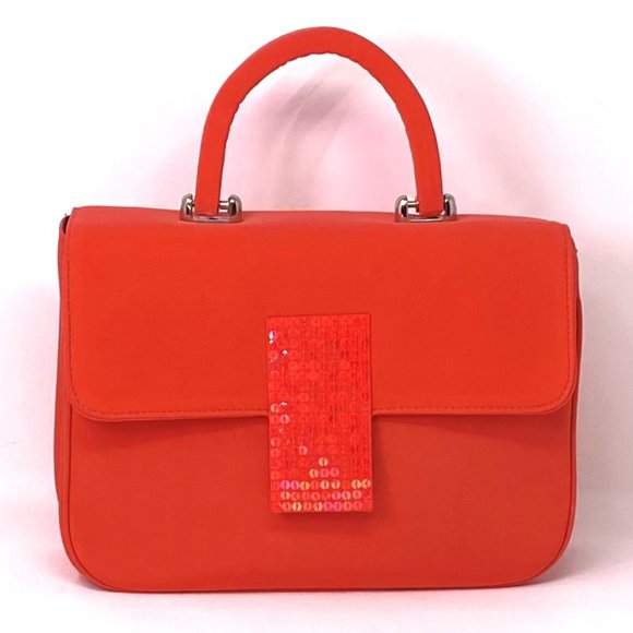 Diane Gilman Handbags - Beautiful New DIANE GILMAN Coral Salmon ORANGE Silk Handbag Satchel Purse